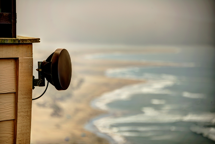 Wireless radio with dramatic rocky coastline