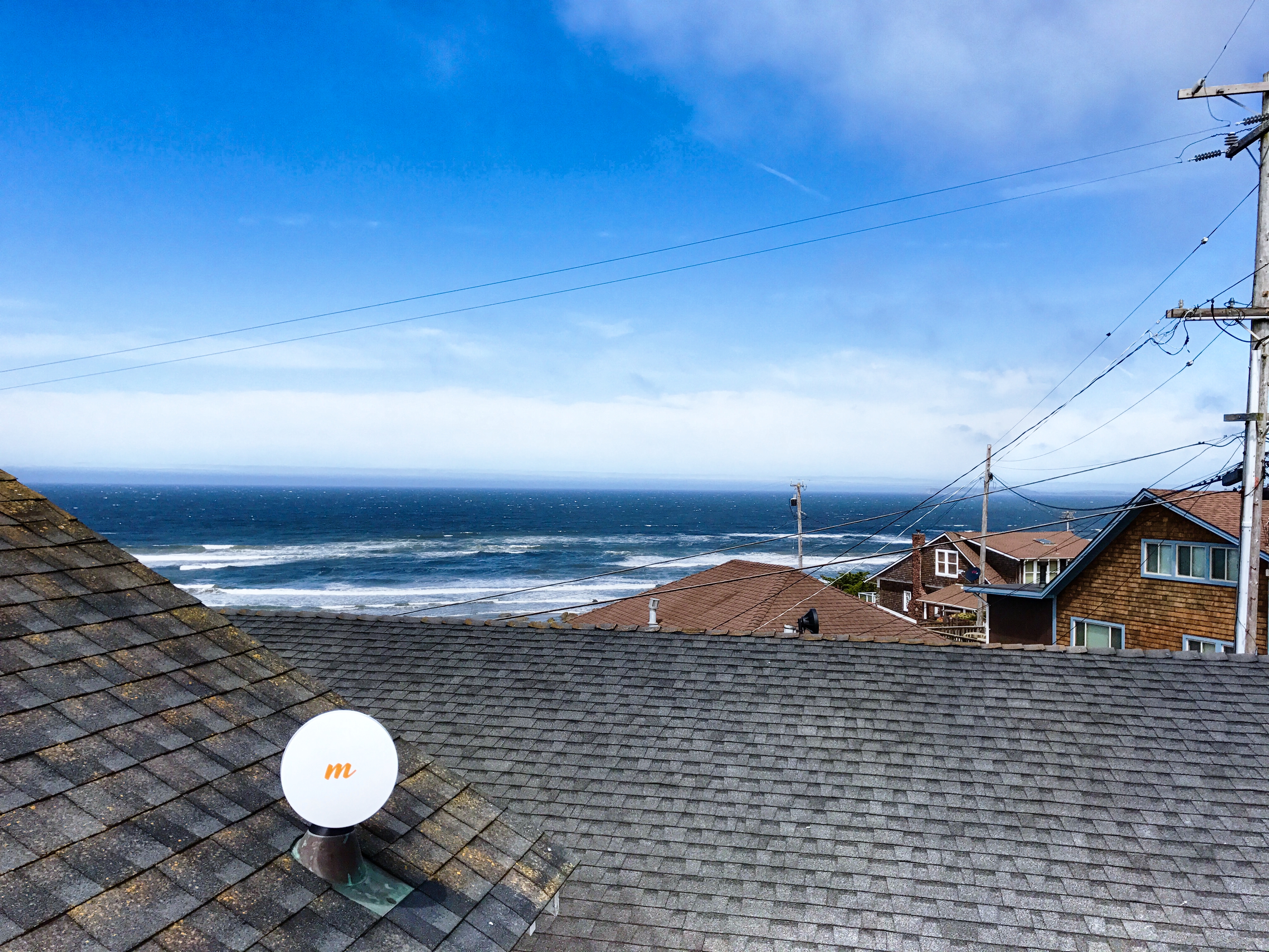 Mimosa dish on rooftop overlooking the Pacific Ocean at Dillon Beach